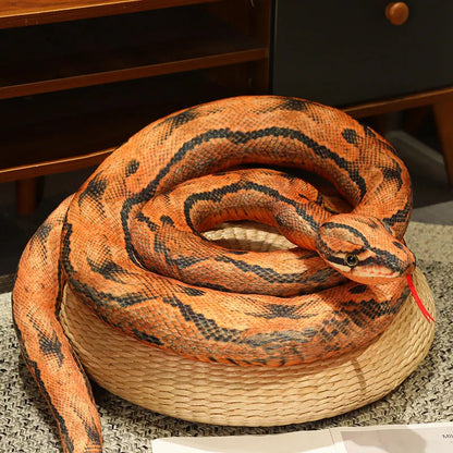 110-300cm Cute Snake Plush Toy Realistic Python Boa Cobra Soft Stuffed Animal Snake Halloween Decoration Boyfriend Birthday Gift