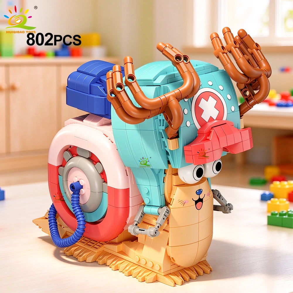 HUIQIBAO MOC Snail Insect Model Building Block Phone Bug Series Bricks Set Construction Toy For Children Desk Home Decoration