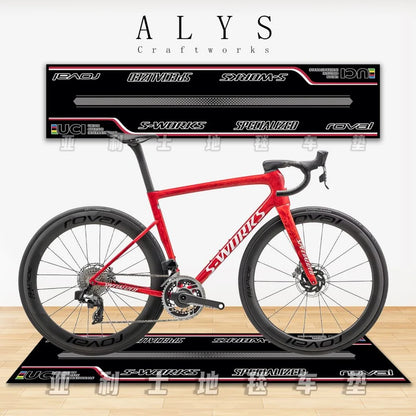 VIKAMA Bicycle Floor Mat Indoor Parking Pad Non-Slip Machine Washable Floor Protection Rug Bike Display Mat Garage Home Decor