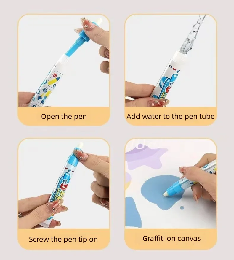 Magic Water Drawing Mat Extra Large Water Doodle Toy Set Painting Board Children Educational Toys Gift for Kids Multiple Size