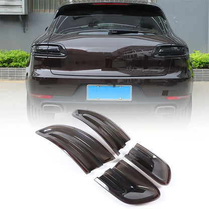 For Porsche Macan 2014-2017 ABS Smoke Black Car Rear Light Hoods Cover Trim Tail Lamp Rear Turn Signal Sticker Auto Accessories