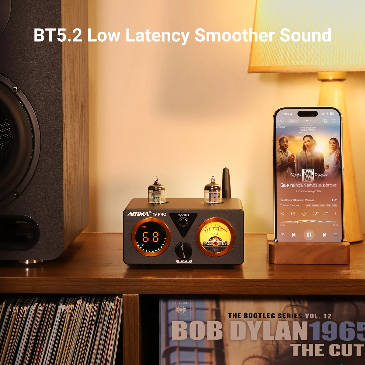 AIYIMA Audio T9 Pro Stereo Vacuum Tube Amplifier Bluetooth 5.1 QCC3040 Aptx USB DAC COAX OPT HiFi Home Digital Amp VU Meter 100w