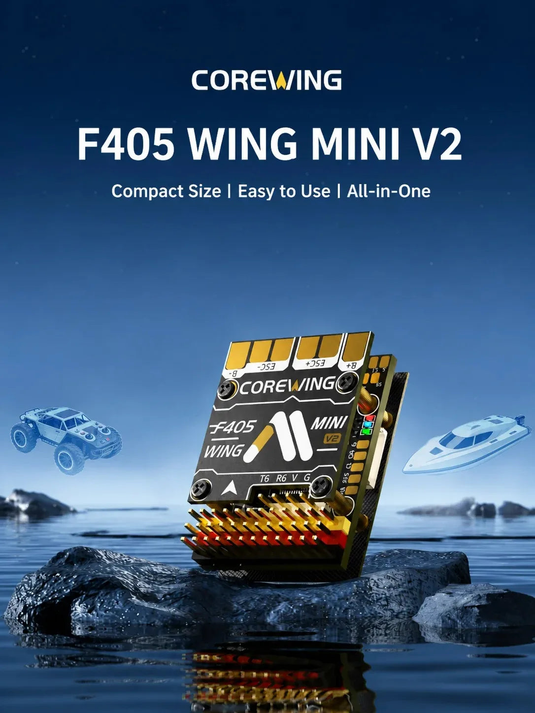 Speedybee F405 Wing APP FC F405 Wing MINI Flight Controller 2-6S LiPo for RC Fixed Wing Model Airplane Drone Flight Controller