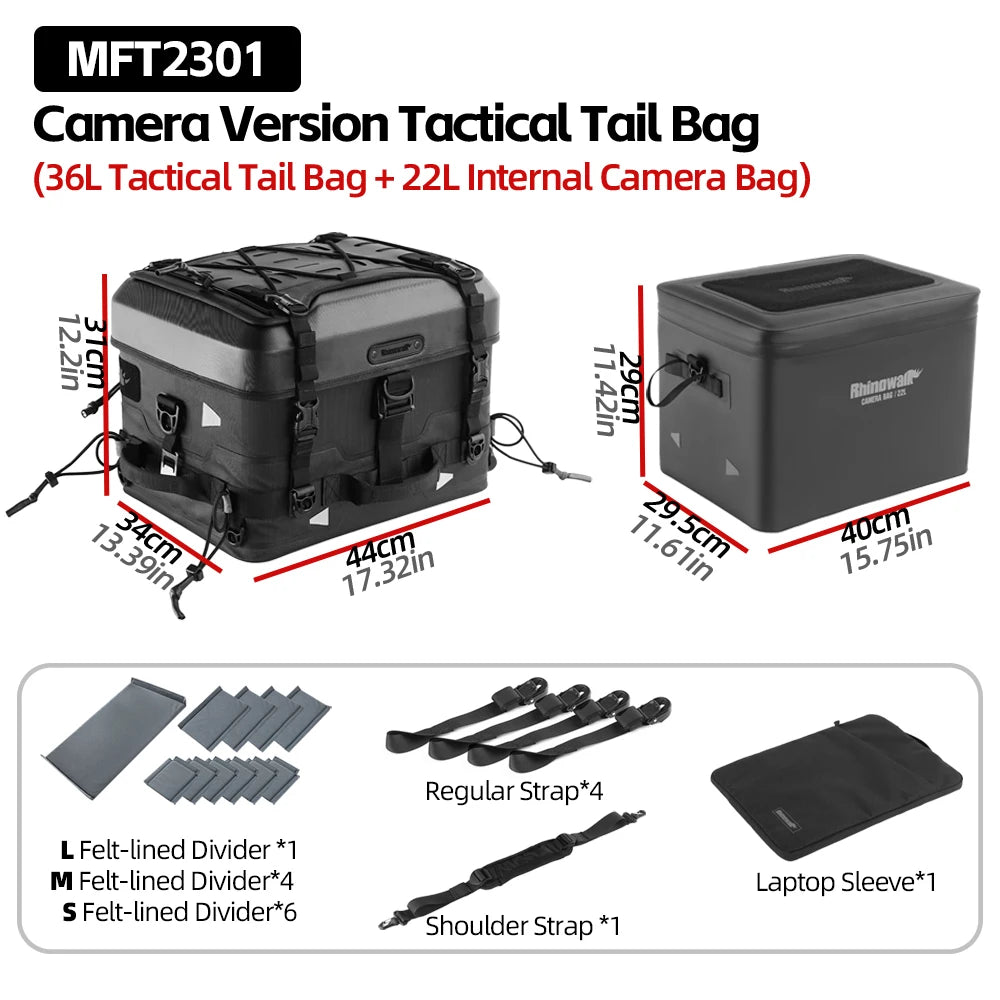 Rhinowalk Motorcycle Tail Dry Bag Waterproof Motor Rear Seat Bag Camera Or Cooler Bag Motorcycle Hard Case Luggage Helmet Bag