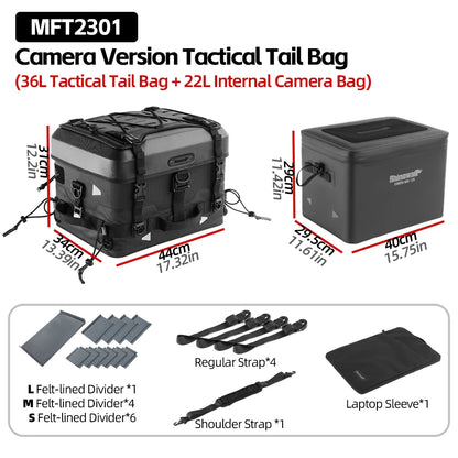 Rhinowalk Motorcycle Tail Dry Bag Waterproof Motor Rear Seat Bag Camera Or Cooler Bag Motorcycle Hard Case Luggage Helmet Bag