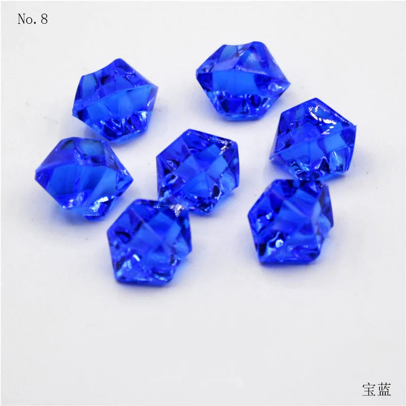 100Pcs 11*14mm Crushed Diamond Ice Crystal Clear Plastic Rocks Fake Diamonds Clear Acrylic Gems  for Decor Photography Prop