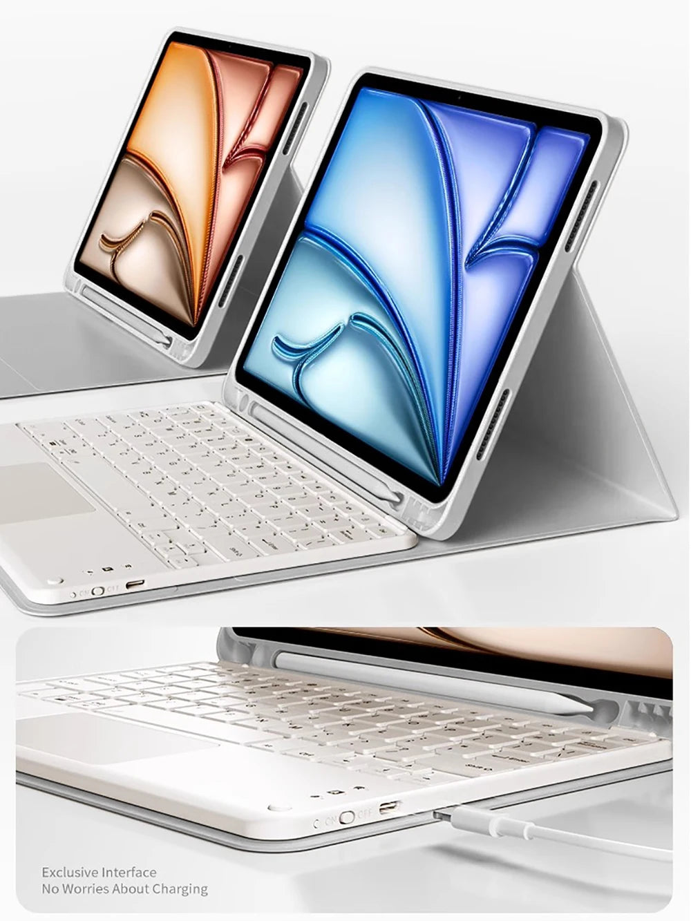 Keyboard Wireless Mouse Magic For iPad Pro 13 11 Case M5 M4 2026 M3 Air 13 11 5 4 10.2 9 8 7 Generation Case Bluetooth Keyboard