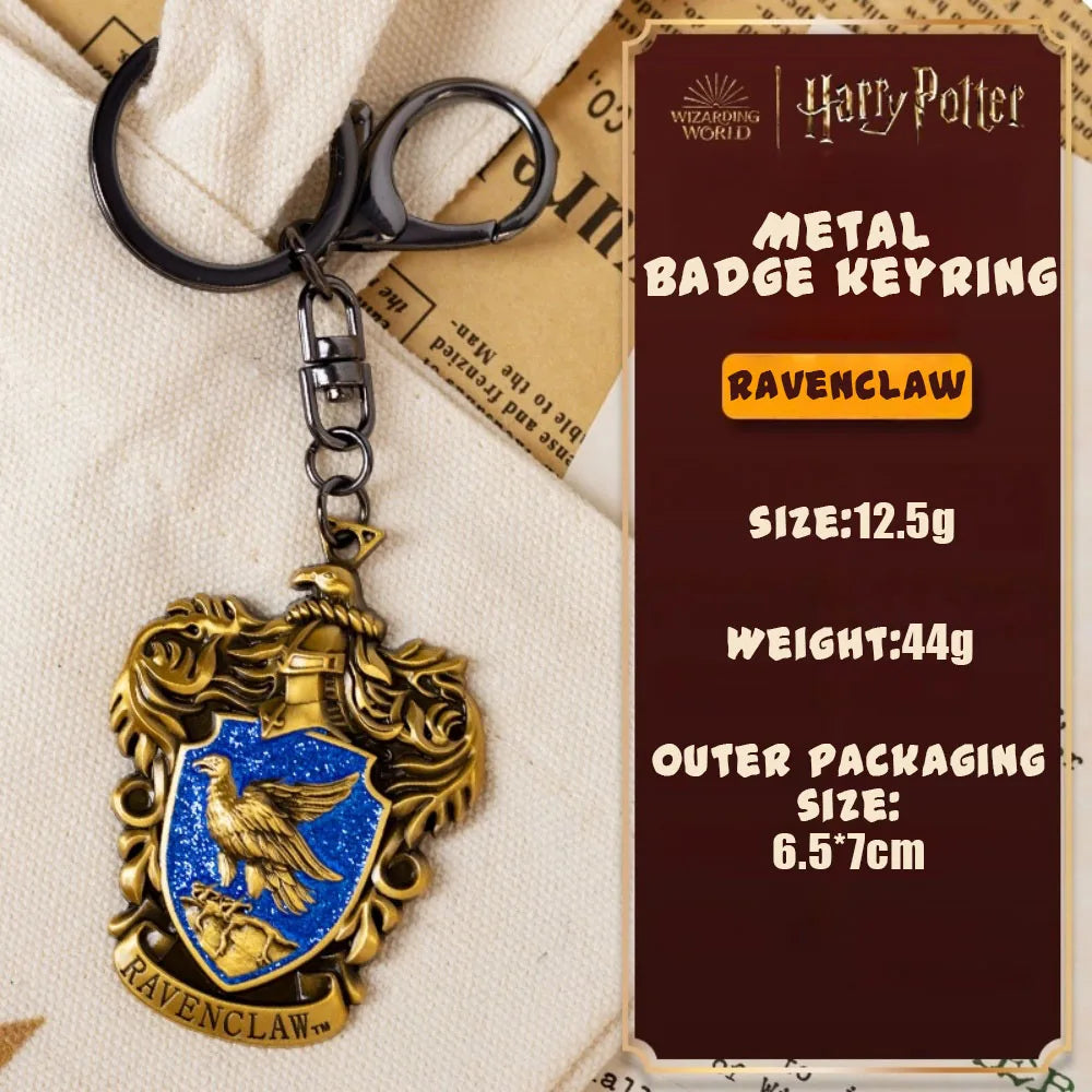 Genuine Harry Potter Metal Keychains Hogwarts Badge Ornament Decoration Metal Keychain for Women Men Hanging Gifts