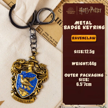 Genuine Harry Potter Metal Keychains Hogwarts Badge Ornament Decoration Metal Keychain for Women Men Hanging Gifts
