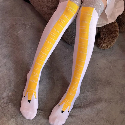 Funny Chicken Paw Stocking Over-knee 50/70CM Pressure Long Stocking for Women Personalized Realistic Chicken Feet Sports Socks #