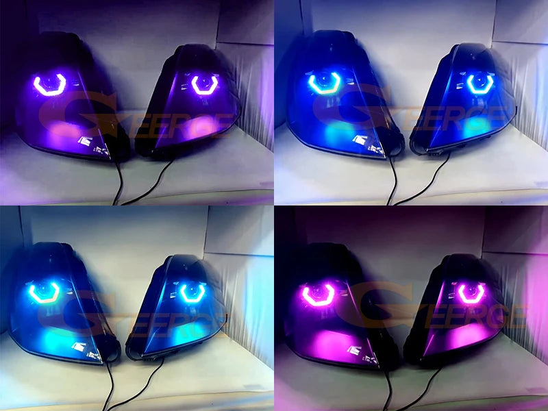 For Nissan 350 370 Z 350Z 370Z Z33 Z34 BT App RF Remote Control Ultra Bright Hex LED Halo Multi Color RGB Angel Eyes Rings Light