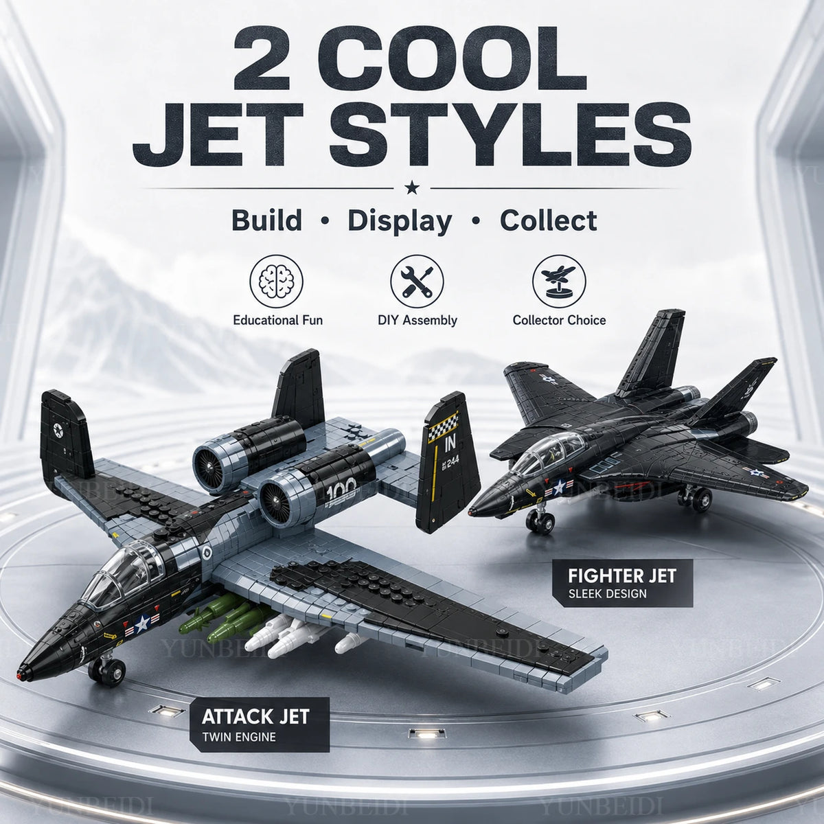 F14 Block Aircraft Military Series Block Support Attack Aircraft Model Wildcat Fighter Toy Gift To Children