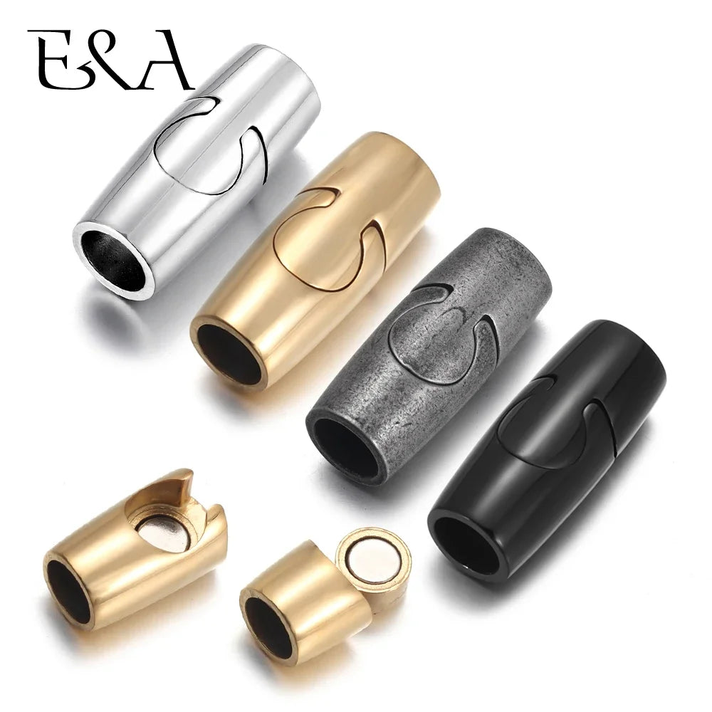 Stainless Steel Magnetic Clasp Hole 6mm 8mm Leather Cord Clasps Magnet Lace Buckle DIY Jewelry Making Bracelet Supplies