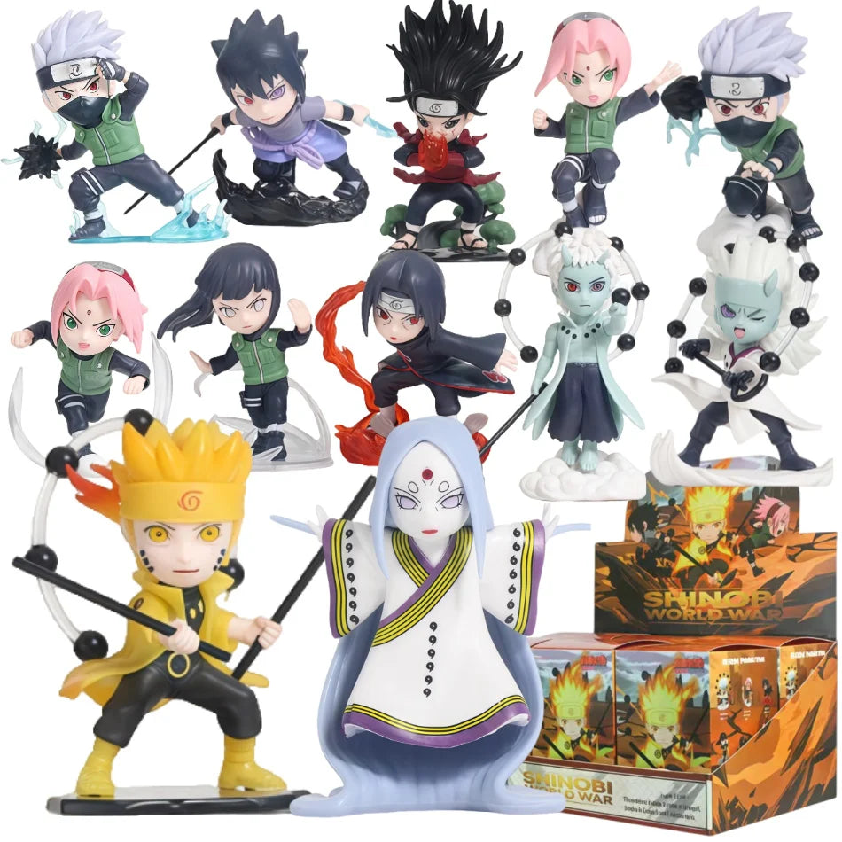 Anime Naruto Blind Box Model Figure 1-12 pcs NARUTO Ninkai Taisen Series Figurine PVC Desktop Collectible Toy Doll Birthday Gift