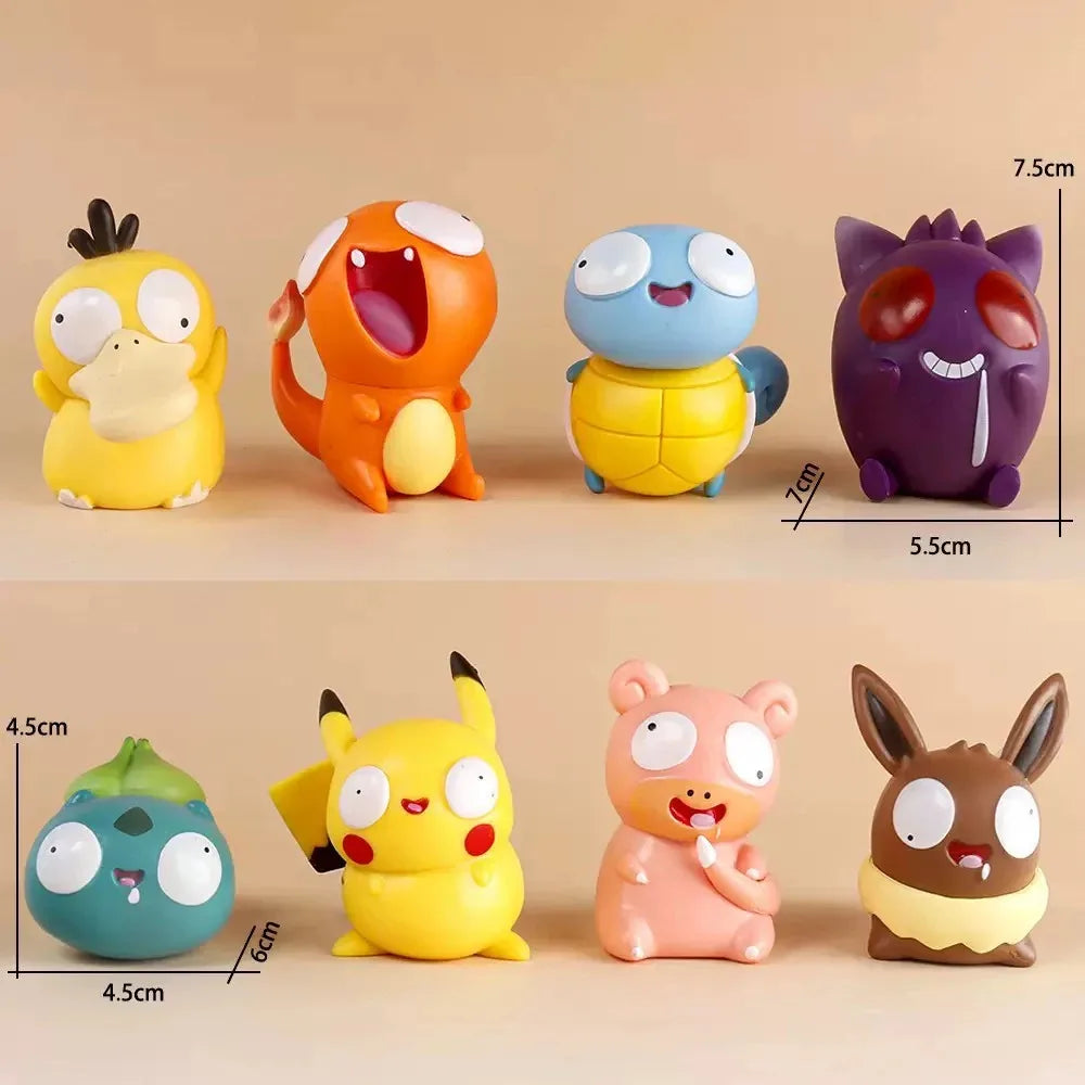 Poke Cartoon wacky Pikachu Snorlax Psyduck Gengar Anime Figure Blind Box Toys