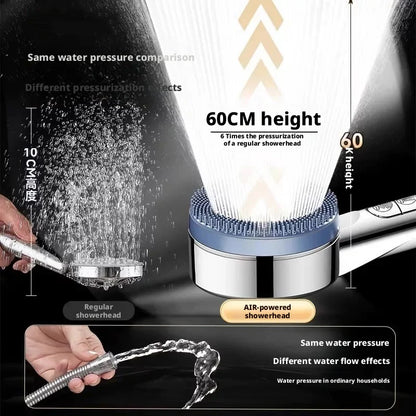 4Modes Pressure Boost Shower Head Multifunction Adjustable Large Water Shower Nozzle Massage Bathroom Accessory