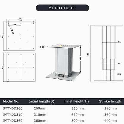 Electric Height Adjustable Lifting Column Set IPTT 310 DC12/24V With Wireless Controller for Industrial Home Office Automation