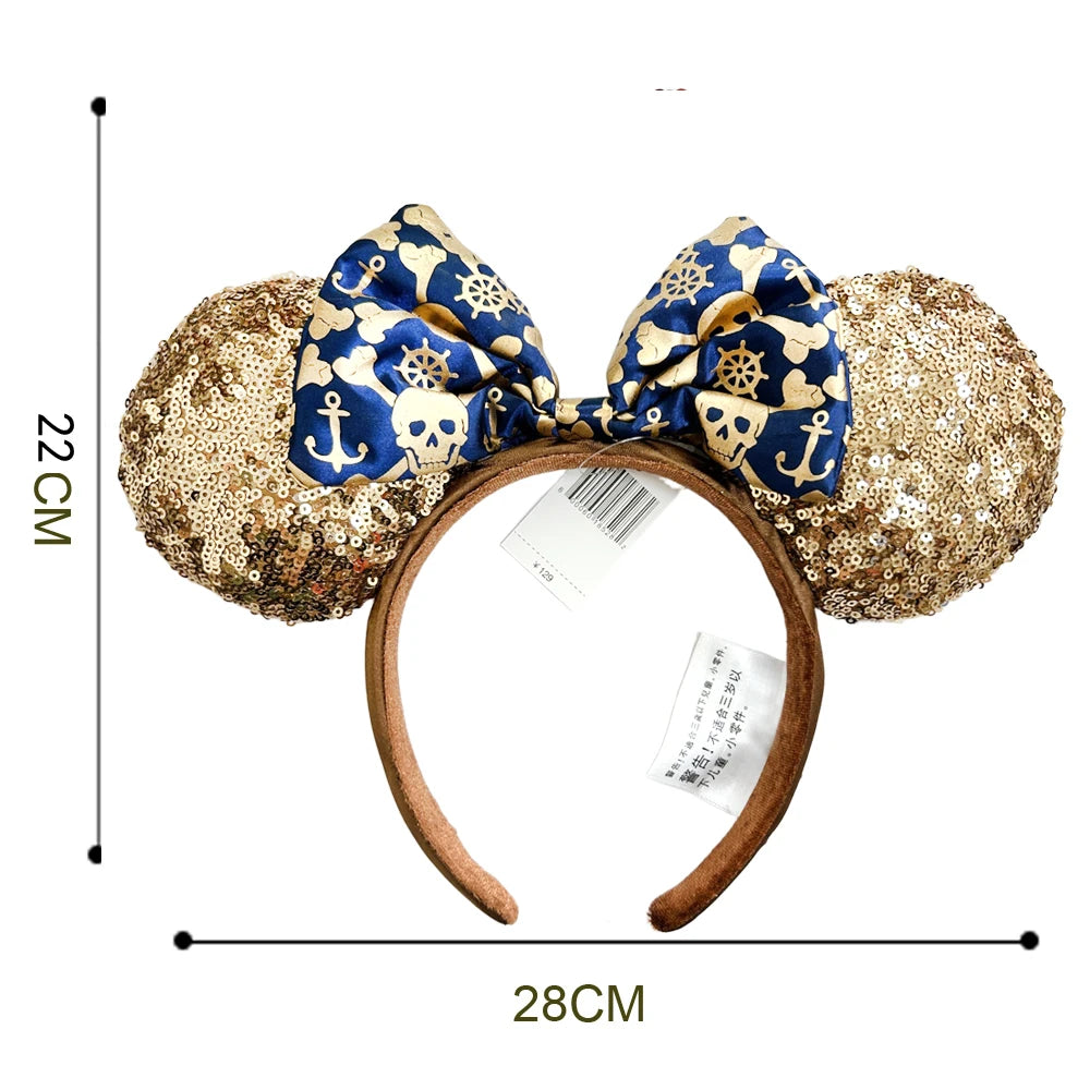 Halloween Minnie Mouse Ear Headband Adults/Child Disneyland Spider Bat PU Leather Bow Ear Women Christmas Gifts