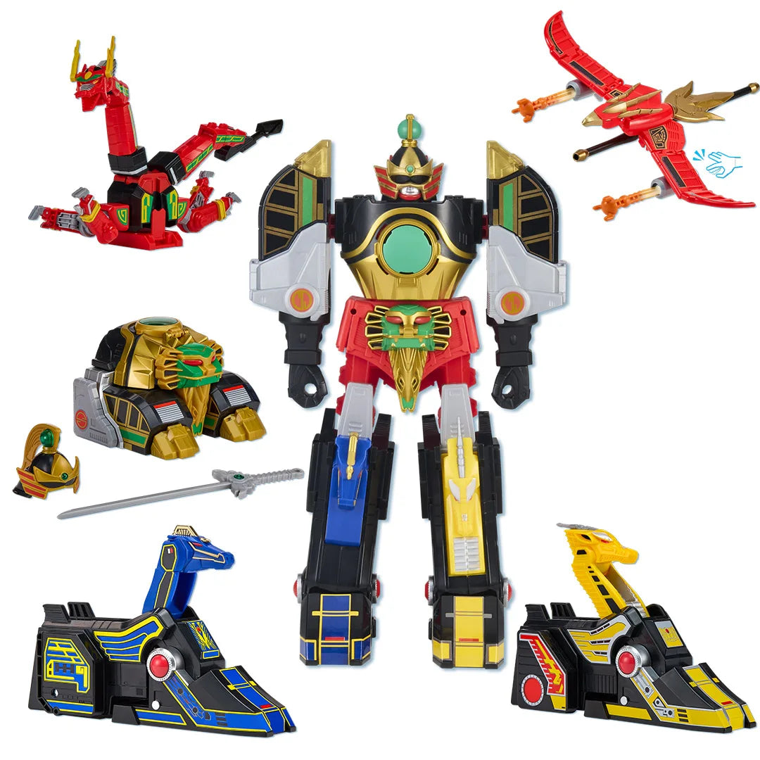 Playmates Power Rangers Mega Thunderzord Action Figure Re-Ignition Ultimate Combiner Robot Collect Lord Zedd Tigerzord Dinozords
