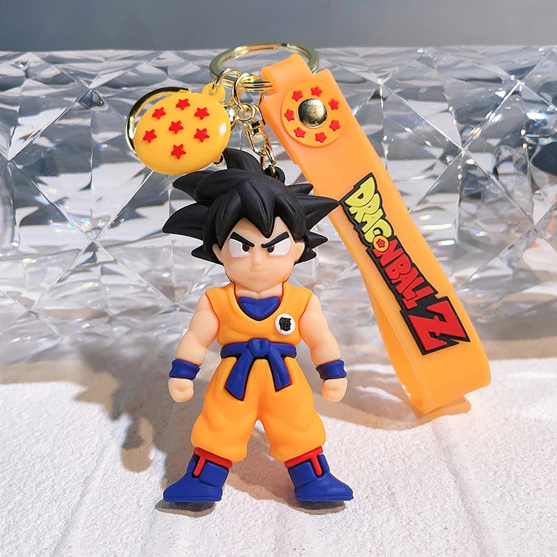 Anime Dragon Ball Keychain Ewelry Son Goku Vegeta Piccolo Action Figures Cute Keyring Bag Pendant Car Ornament Accessories Gifts