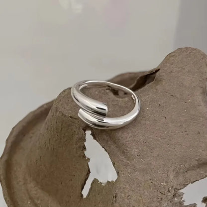 VENTFILLE 925 Sterling Silver Rings INS Fashion Hip Hop Vintage Couples Hollow Lines Punk Thai Silver Party Adjustable  Jewelry