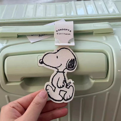 Japanese Snoopy peripheral cartoon suitcase luggage tag cute checked anti-lost tag bag doll boarding pass anime gift unisex