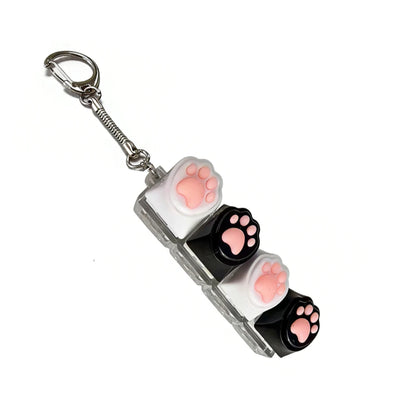 Cute Cat Claw Keychain 4/9 Keys Keyboard Decompression DIY Keyboard Keychain For Gifts