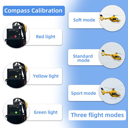 FLYWING EC135 RC Helicopter LED Light ACE Flight Control EC135 Scale Helicopter 470 Size RC Helicopters 4 Blade 6CH RC Helicopte