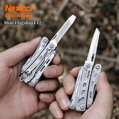 NexTool Keychain Mini Flagship F12 Folding Multi Tool 15 In 1 Screwdriver Pliers File Ruler Bottle Opener Scissors EDC Hand Tool