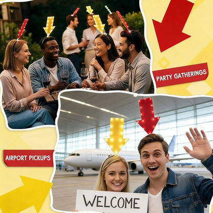 Light up Arrow Headband Festival Hair Hoop LED Funny Novelty Hair Hoop for Party Game Props & Carnival Costume Accessories