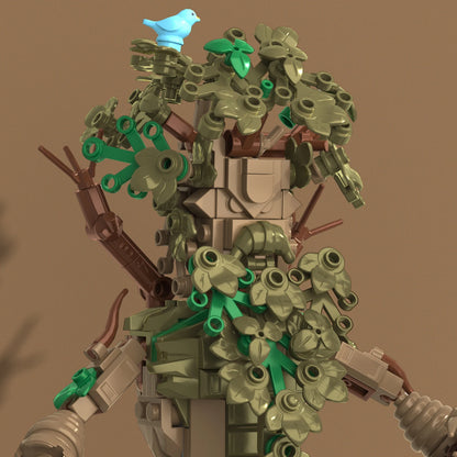 942pcs Arboreal Keep Building Blocks Ancient City Sophora Tree Spirit Tree Person Mythological Figures Model Kids Toy Ideal Gift