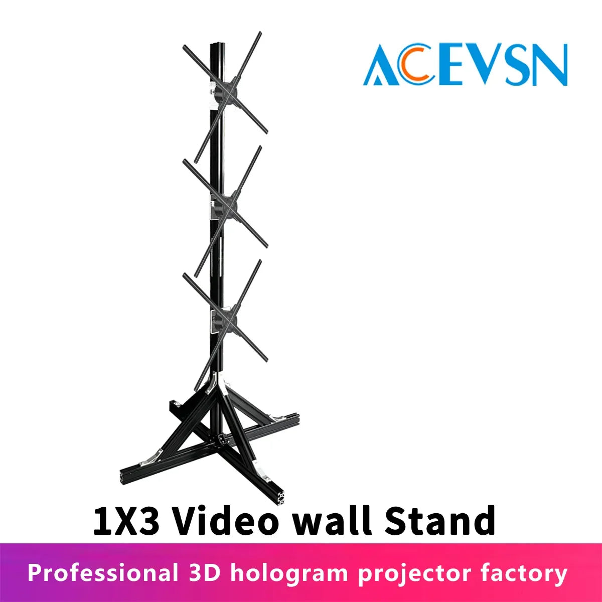 3pcs Hologram Projector Video Wall Synchronization Advertising Hologram Projector 3D LED Fan Display for Event New Year