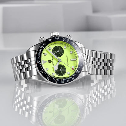 2026 New PAGANI DESIGN Panda Mens Watches Fluorescent Green Quartz Watch Men Speed Sports Chronograph Man AR Sapphire Waterproof