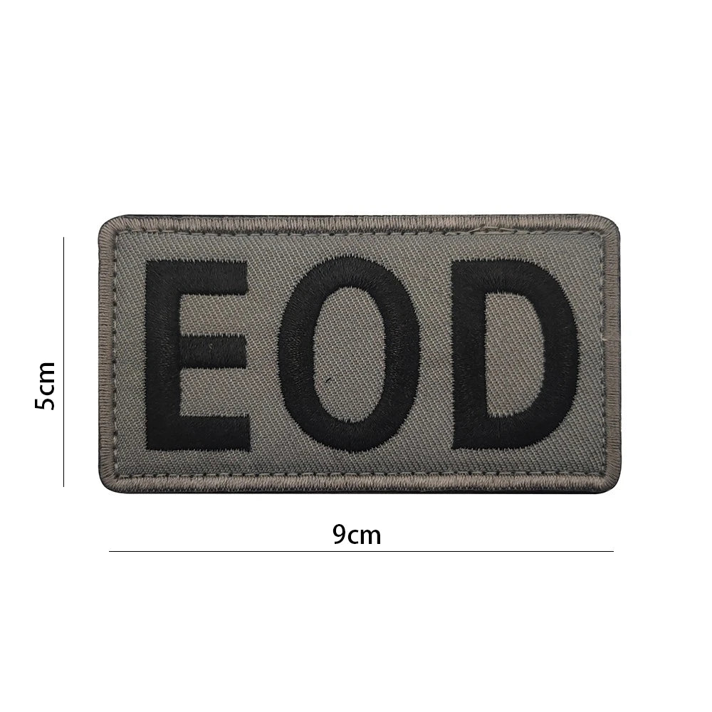 Outdoor Bag Accessories EOD English Pattern Embroidery + Reflective PVC Armband Morale Backpack Hook and Loop Patch