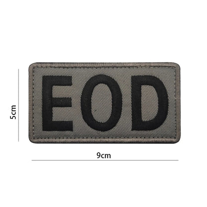 Outdoor Bag Accessories EOD English Pattern Embroidery + Reflective PVC Armband Morale Backpack Hook and Loop Patch