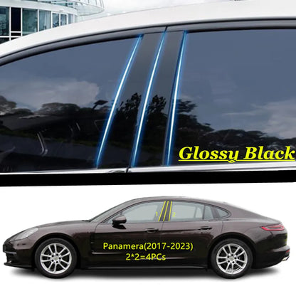 Car PC Material Pillar Post Cover Door Trim Window Molding Sticker Plate Accessories For PORSCHE Panamera 2010-2023/Macan 2014+
