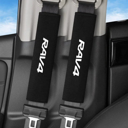 2Pcs Car Seat Belt Cover Suede Fluff Breathable Protection Pad For GR Sport Gazoo Racing RAV4 C-HR RZ Yaris Mark x Prado