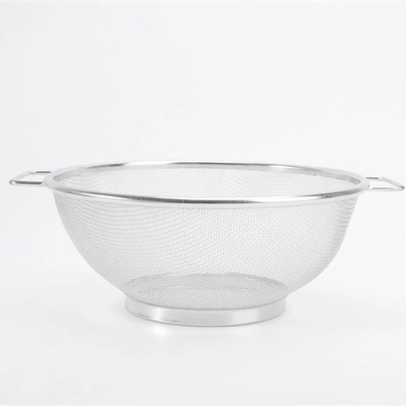 2pcs 21cm+24cm Stainless Steel Drain Basket Kitchen Basket with Handles, Vegetable Washing Basket, Rice Strainer, Strainer