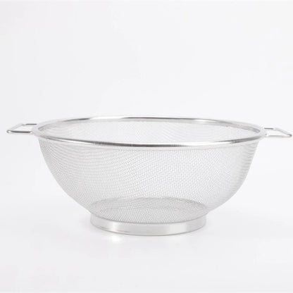 2pcs 21cm+24cm Stainless Steel Drain Basket Kitchen Basket with Handles, Vegetable Washing Basket, Rice Strainer, Strainer
