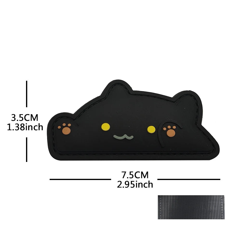 New Outdoor Bag Accessories: Satirical Cat Badge Graffiti Cat 3D PVC Magic DIY Bag Stickers Backpack Hook and Loop Patch