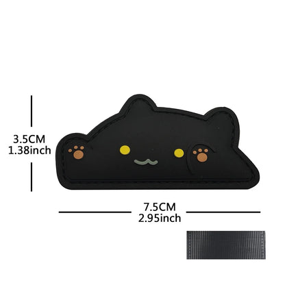 New Outdoor Bag Accessories: Satirical Cat Badge Graffiti Cat 3D PVC Magic DIY Bag Stickers Backpack Hook and Loop Patch
