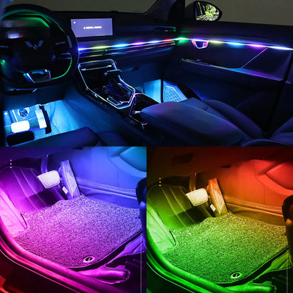10 in 1 Car Interior Acrylic LED Ambient Lights 140cm 110cm For Tesla USB APP Remote Control RGB Symphony Atmosphere Lamp