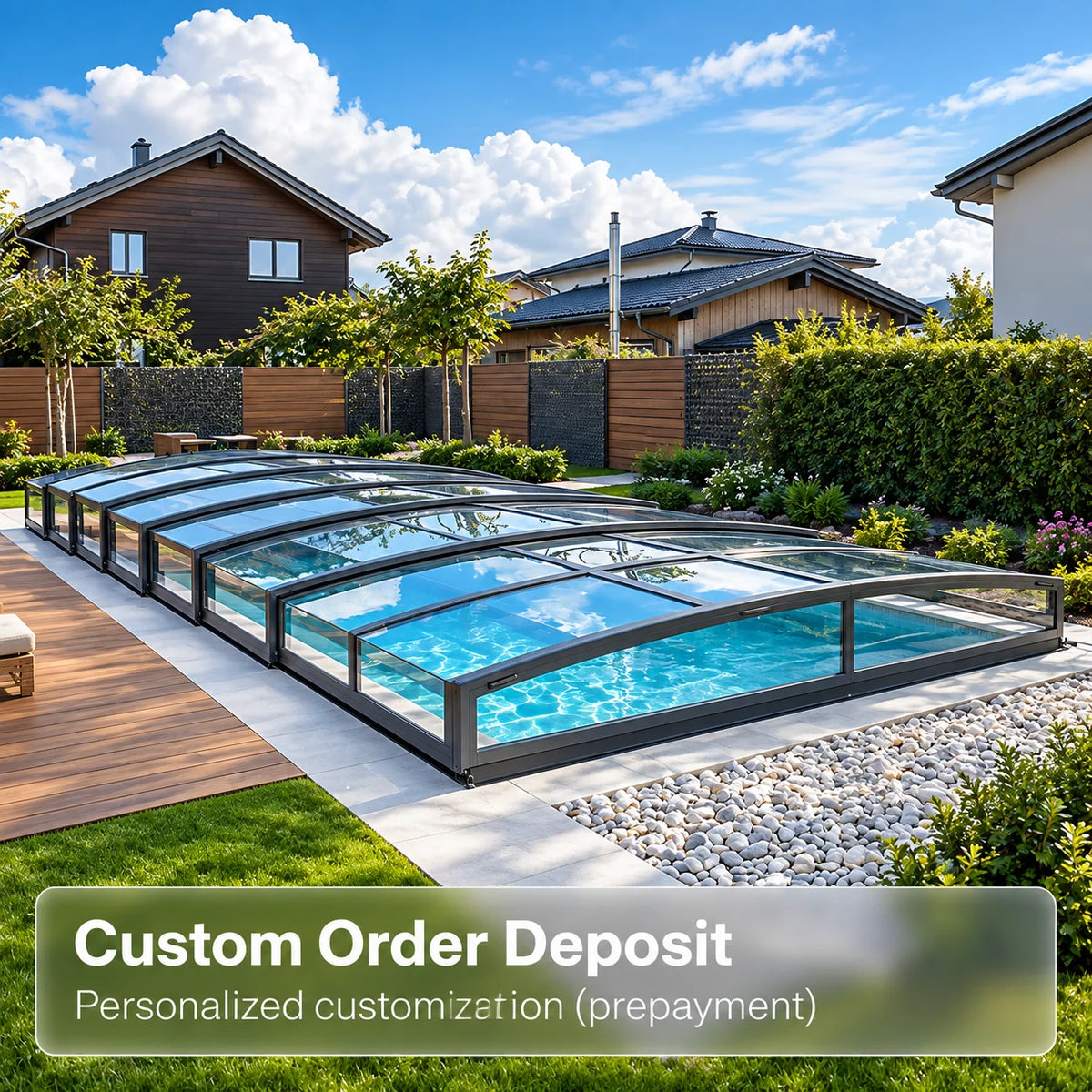 Any Size Custom Aluminum Telescopic Swimming Pool Cover Transparent Retractable Weatherproof Outdoor Backyard Garden Patio Shelt