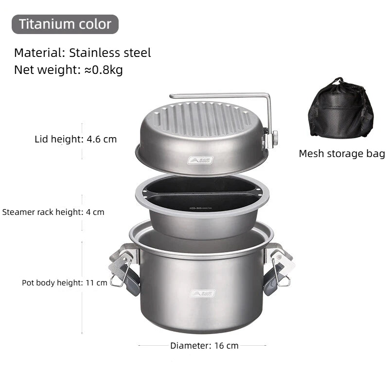 BISINNA Micro Pressure Cooker Portable Multi-functional Outdoor Cooking Set for Camping Backpacking Travel Picnic