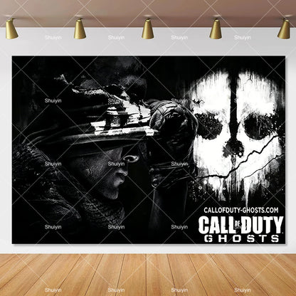 Call of Duty Theme Backdrop Kids Birthday Decorations Party Supplies Banner Poster Stimulating Game Boys Favor Gifts Photo Props