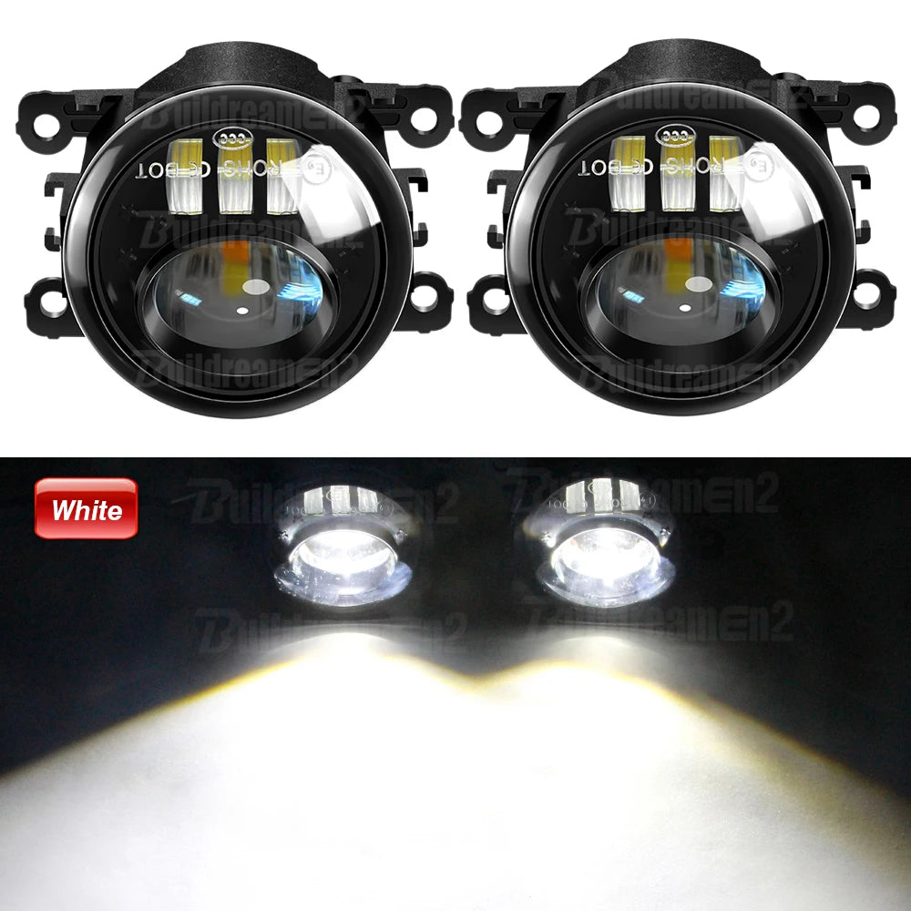 2 Pieces 90MM Round Car Left + Right LED Lens Fog Light Assembly DRL 30W 3000LM For Porsche Macan (95B) 2014 2015 2016 2017 2018