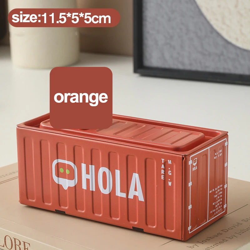 Iron Storage Box Retro Industrial Style Metal Miniature Container Model Decorative Storage Box Creative Model Display Piece