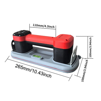 Electric Battery Suction Cup Cordless Vacuum Lifter for Tiles Glass Marble Floor Gap Repair Tool with LCD Display & Spirit Level
