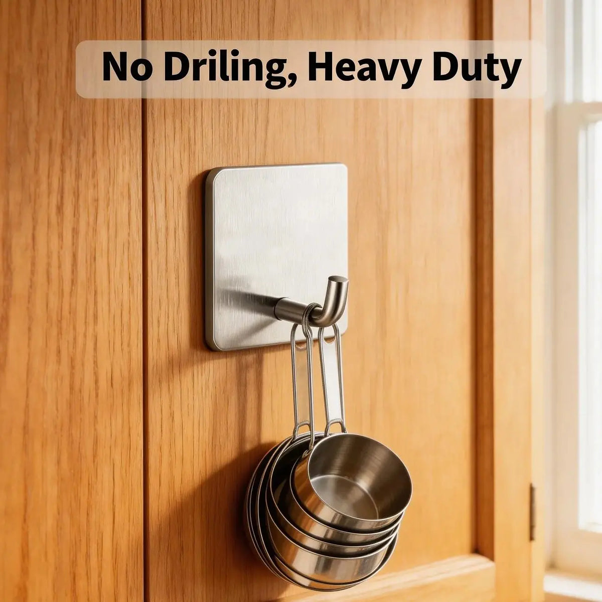 Heavy Duty Adhesive Towel Hook Stainless Steel Adhesive Hook Hanging Bathroom Kitchen Storage Holder Sticky Hooks Silver Hanger