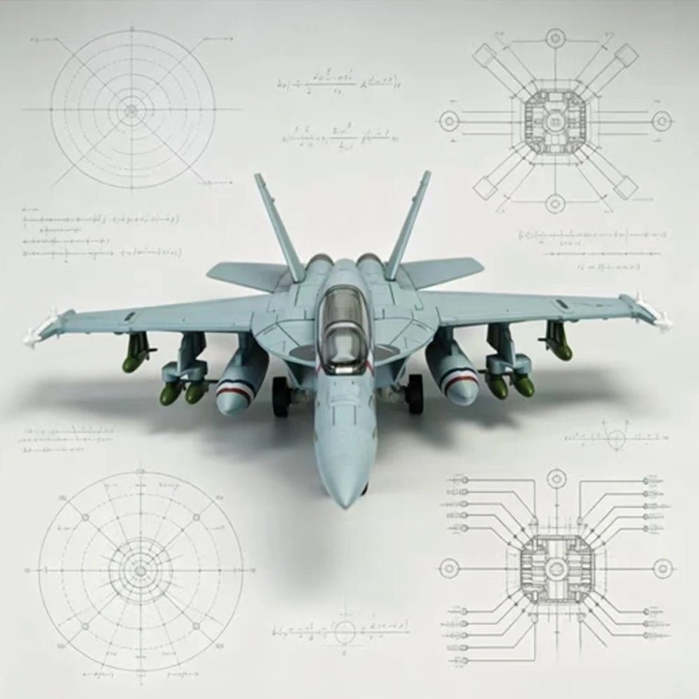 Super Hornet Military Model, Carrier‑based Attack Jet, No Glue No Paint Assembly Plane, Desktop Ornament, Collectible Gift Toy.